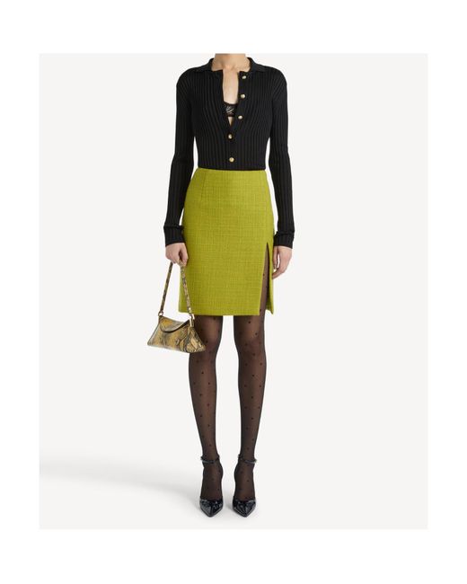 Balmain Black Buttoned Ribbed Knit Cardigan
