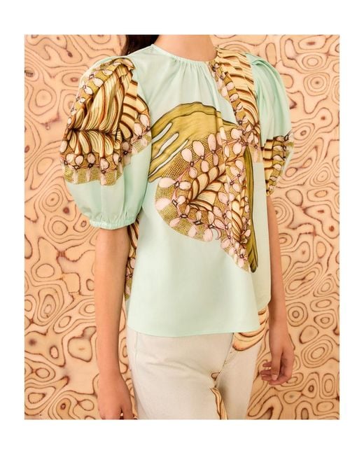 Ulla Johnson Metallic Ravena Puff Sleeve Top