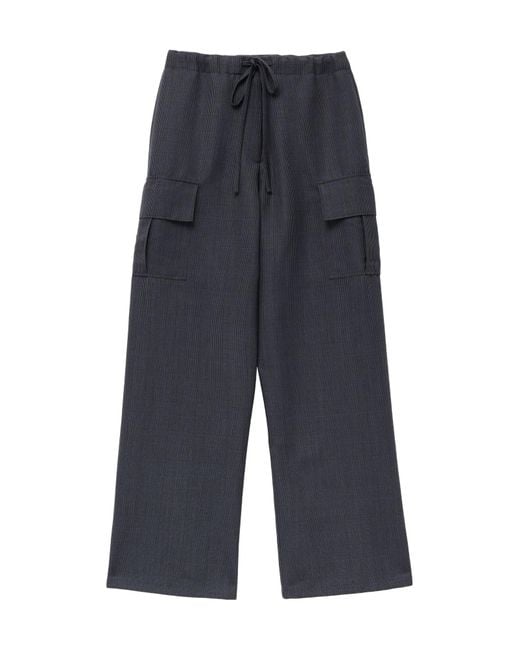 McQueen Blue Prince Of Wales Cargo Trousers
