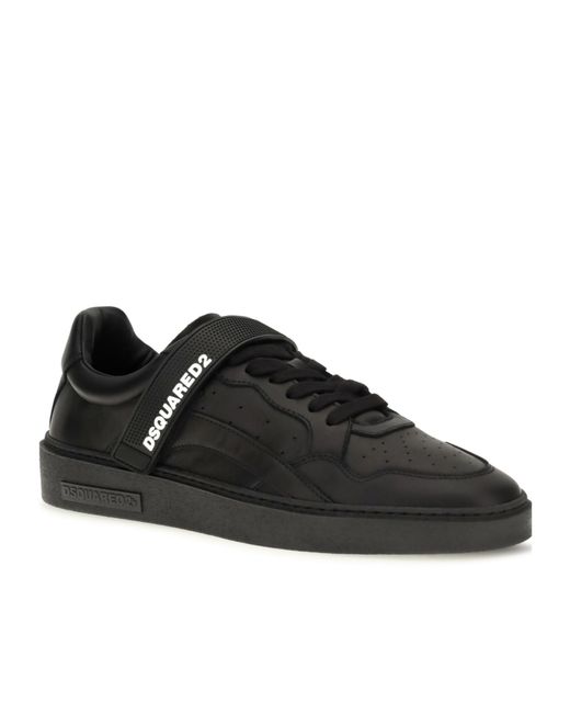 DSquared² Black Round-Toe Sneakers for men
