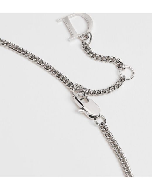 Dior Metallic Homme Guilloché Plate Pendant Necklace for men