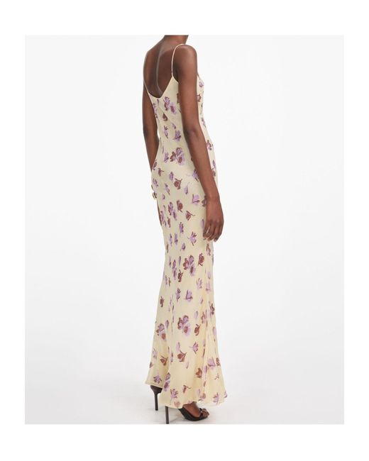 Self-Portrait Metallic Floral-Print Rhinestone Maxi Dress