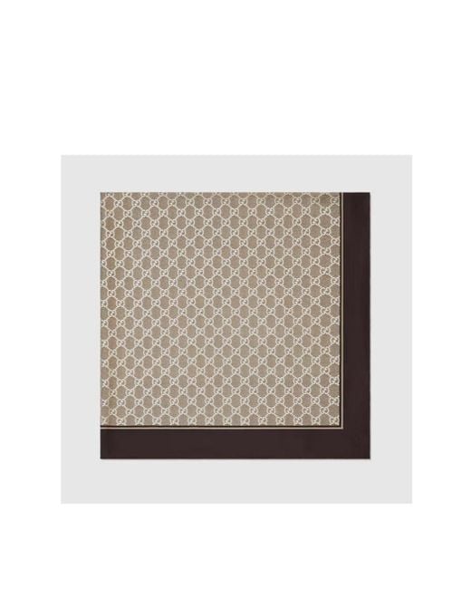 Gucci Gray Gg Carré Scarf