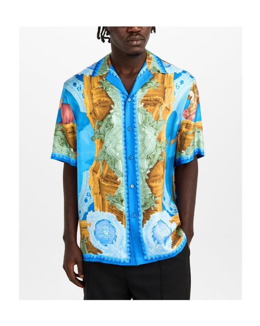 Versace Blue Slkshirt for men