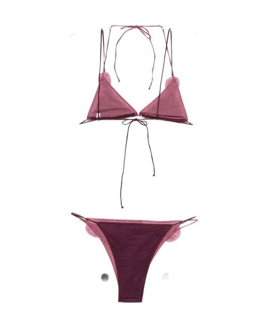 Oseree White Decal Bikini Two-Piece Set