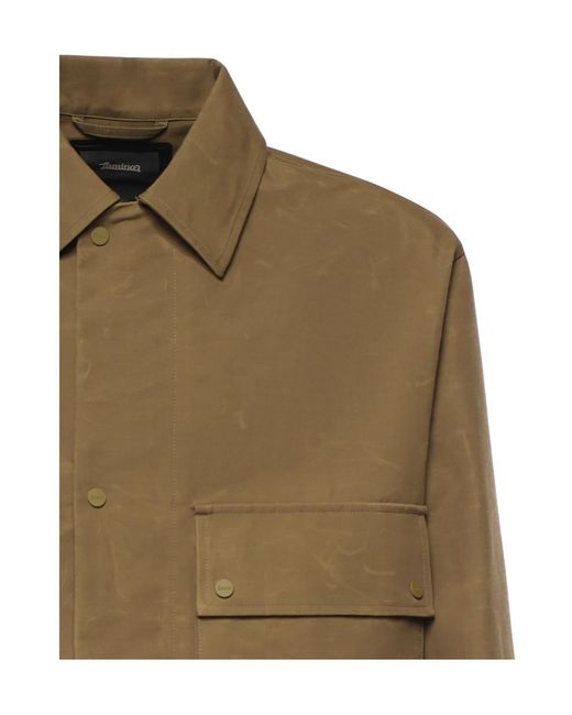 Herno Green Laminar Utility Pocket Coat for men