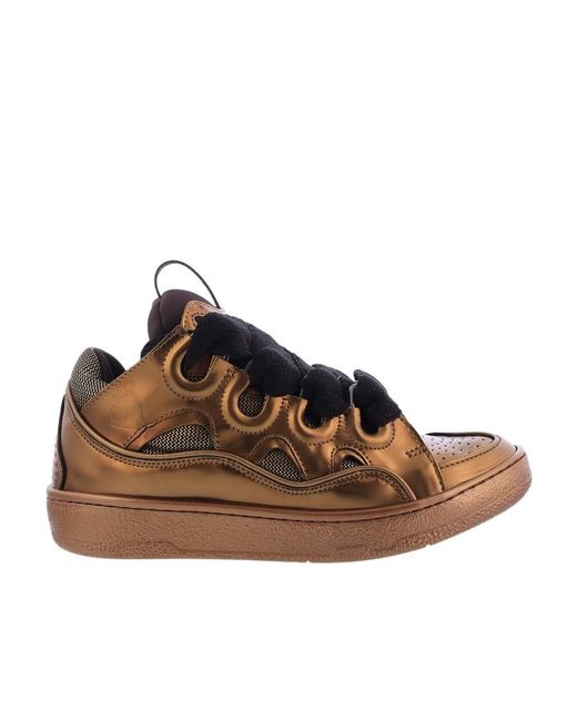 Lanvin Brown Tie Low-Top Sneakers