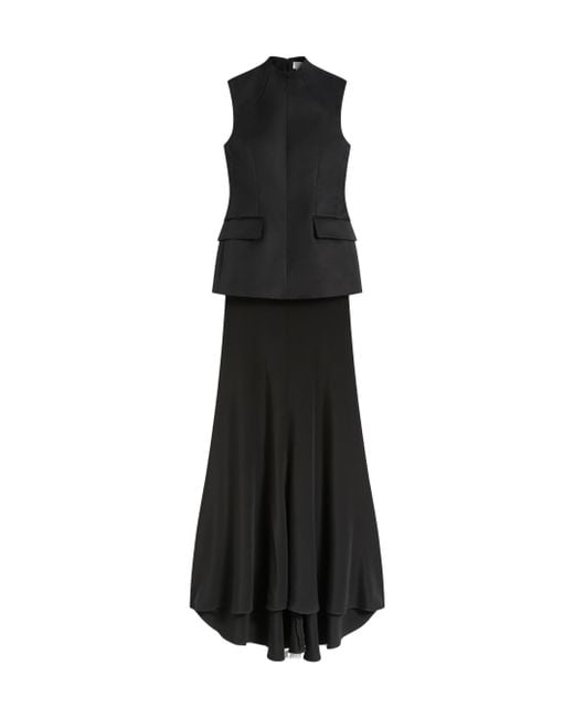Sportmax Black Cileno Satin Midi Dress