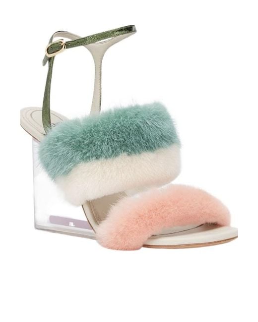 Fendi Blue First Heeled Sandals