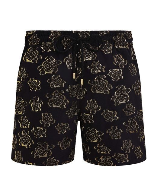 Vilebrequin Black Ronde Des Tortues Swim Trunks for men