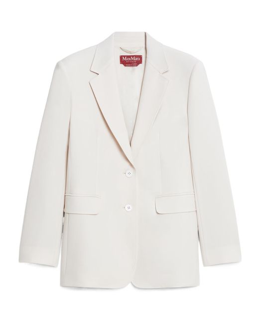 Max Mara White Studio Single-Breasted Long-Sleeved Jacket