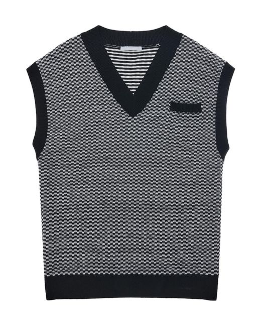 Helmut Lang Black V-Neck Knitted Vest for men