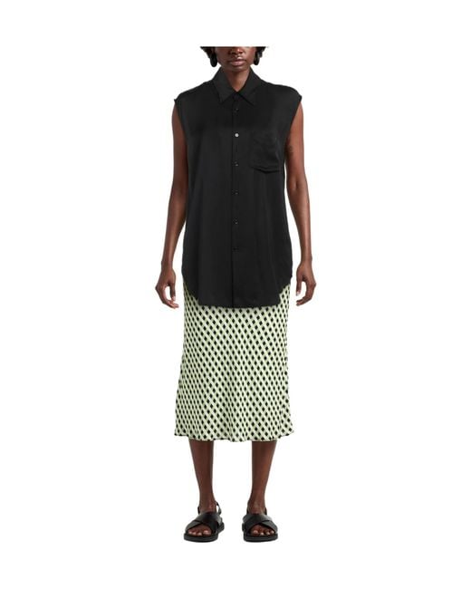 MM6 by Maison Margiela Black Solid Colour Shirts