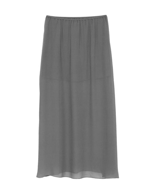 Samsøe & Samsøe Gray Drawstring Sheer-Finish Skirt