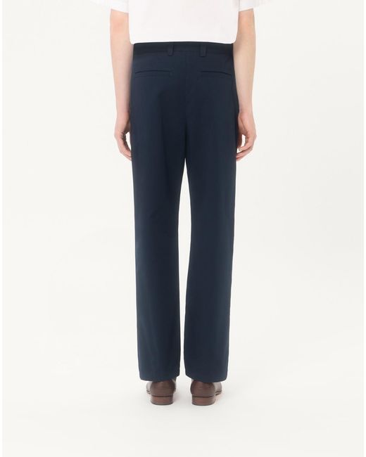 Valentino Blue Pleated Straight Leg Pants for men