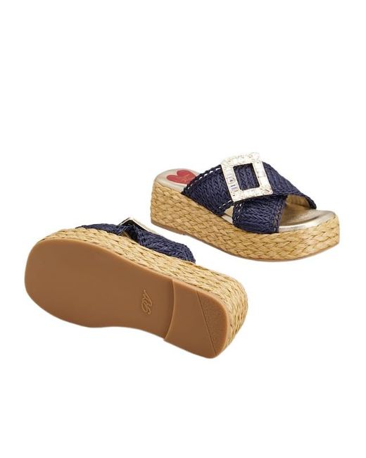 Roger Vivier Blue Wedge Mules