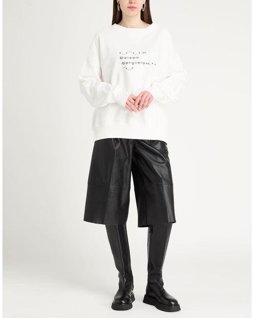 Maison Margiela White Plain Colour Sweatshirt