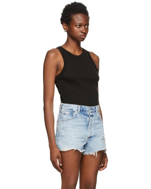 Citizens of Humanity Blue Sleeveless Ribbed Top