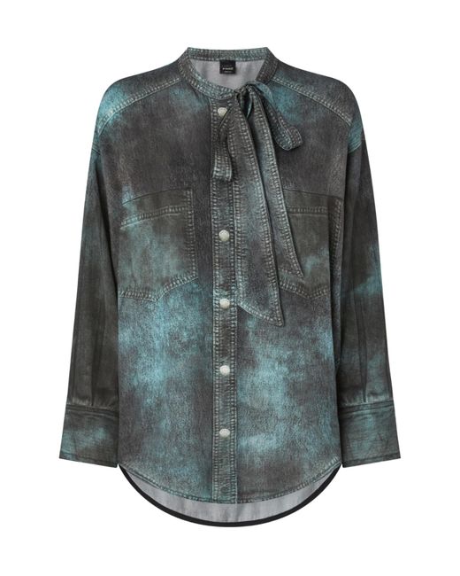 Pinko Gray Tie-Neck Shirt