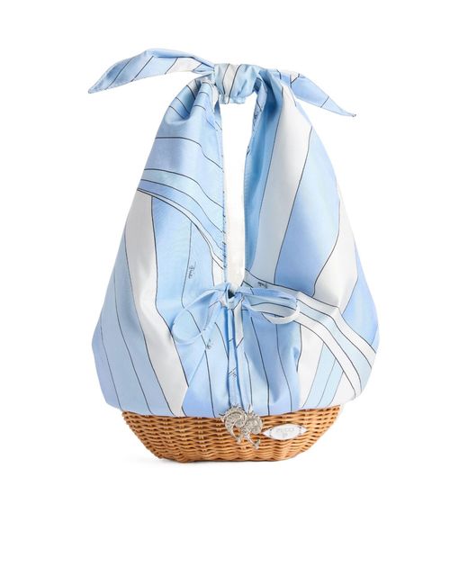 Emilio Pucci Blue Pucci Printed Twill Bucket Bag