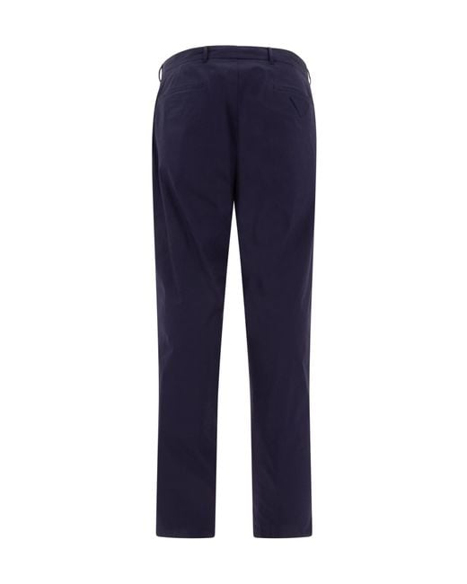 Prada Blue Logo Patch Straight-Leg Trousers for men