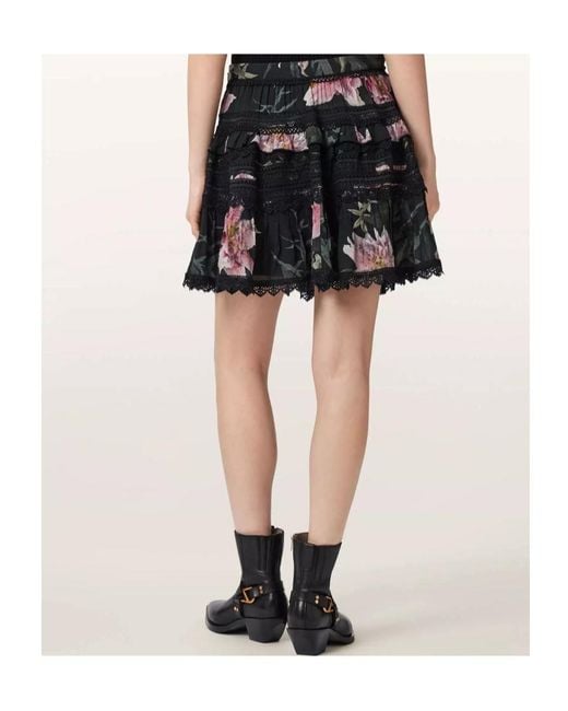 AllSaints Black Printed Skirt