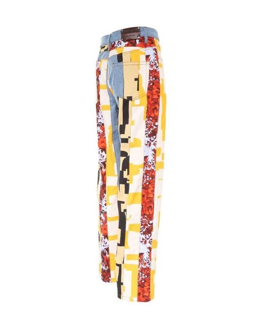 Dries Van Noten White Pattern Casual Pants for men