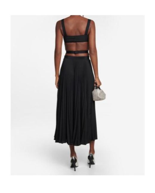 Christopher Kane Black Pleated Midi Dress