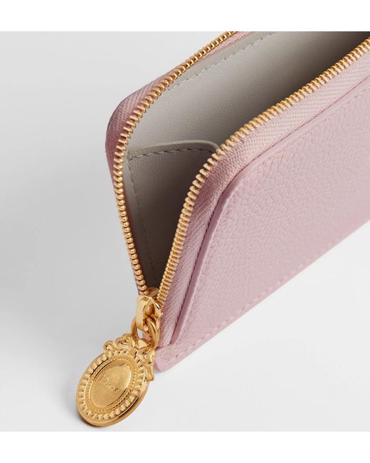 Dior Pink Médaillon Cosmos Zipped Card Holder