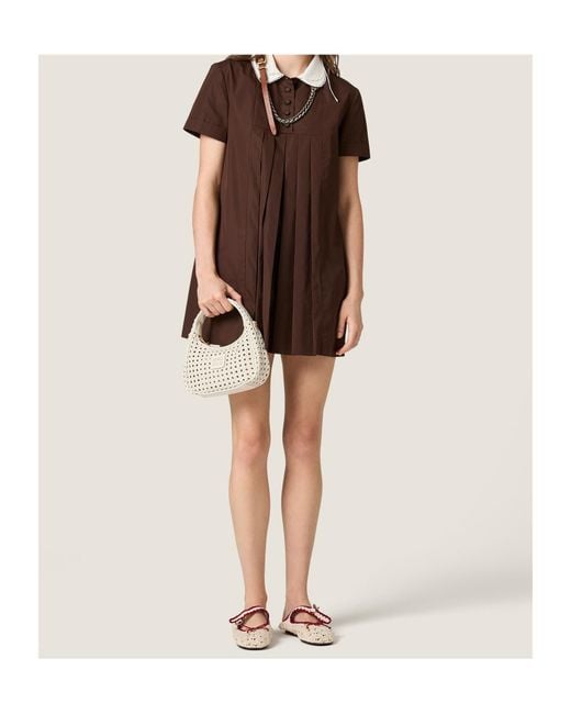 Miu Miu Brown Poplin Dress