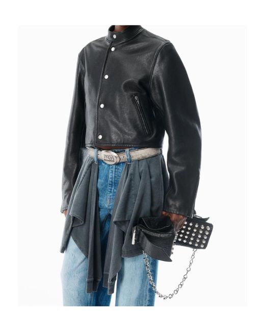 Alexander Wang Black Buttoned Leather Jacket
