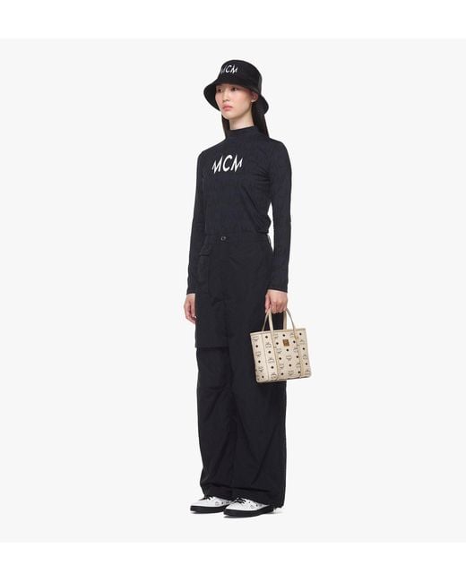 MCM Natural Aren Top-Zip Mini Shopper Bag