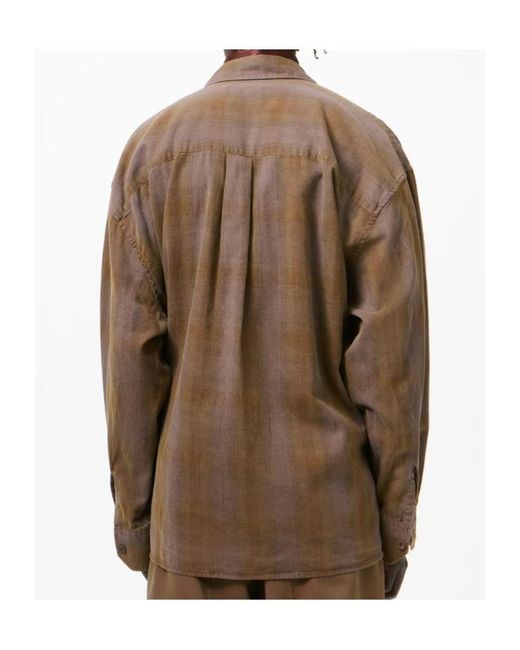 Our Legacy Brown Borrowed Oversized Check Shirt for men