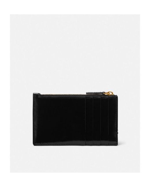 Versace Black Greca Goddess Quilted Zipped Card Holder