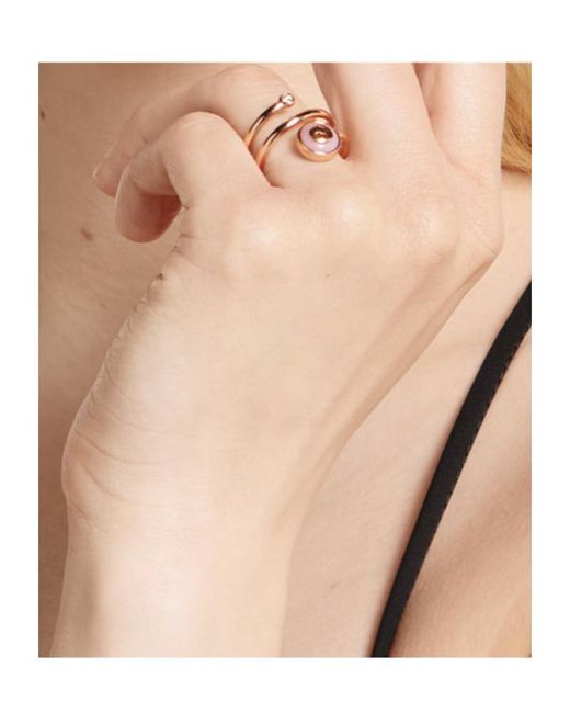 Gucci Pink Interlocking 18K Spiral Ring