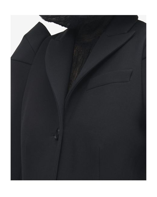 Alexander McQueen Black Wool-Blend Structured Coat