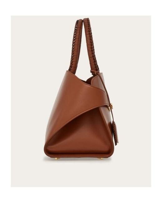 Ferragamo Brown Small Logo Shoulder Bag