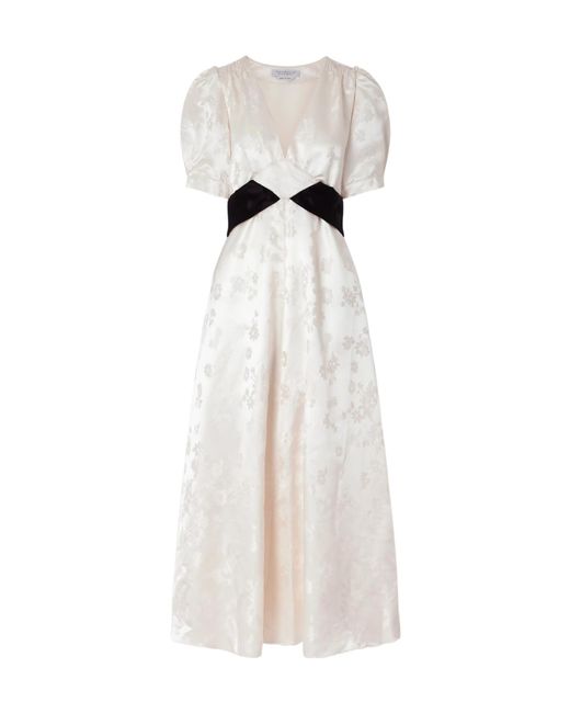 Gabriela Hearst White Jacquard Silk-Satin Maxi Dress