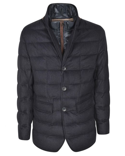 Herno Black Single-Breasted Padded Blazer for men