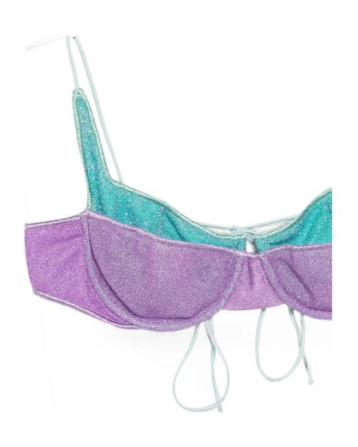 Oseree Purple Glitter-Effect Underwired Bikini