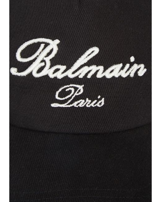 Balmain Black Logo Signature Baseball Cap for men