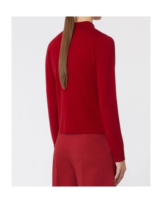 Max Mara Red Wool And Cashmere Slim Sweater