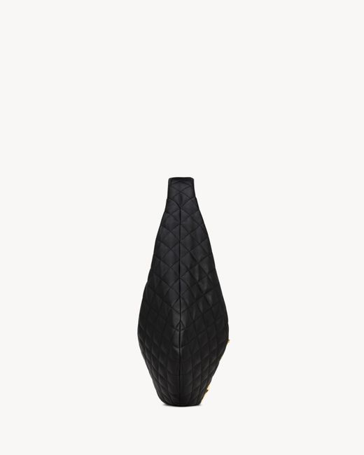 Saint Laurent Black Icare Quilted Hobo Bag