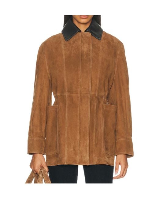 Nour Hammour Brown Grange Suede Jacket