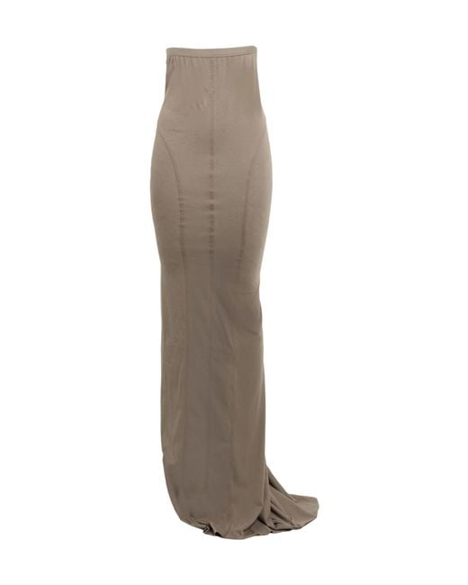 Rick Owens Brown Solid-Color Flared Skirt