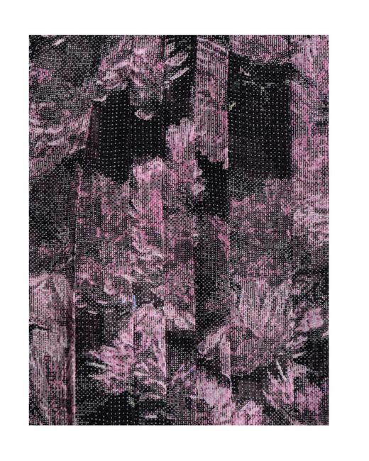 Tory Burch Purple Floral-Print Pleated Silk Dress
