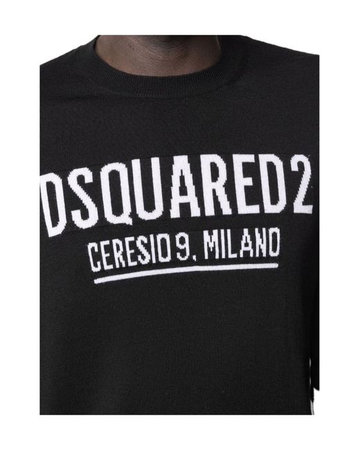 DSquared² Black Ceresio 9 Cool Cotton Sweater for men