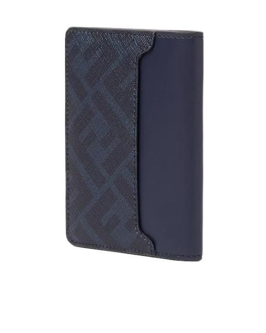 Fendi Blue Ff Squared Card Holder for men