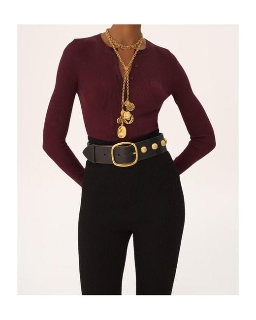 Chloé Purple Chloé Knitted Henley Shirt