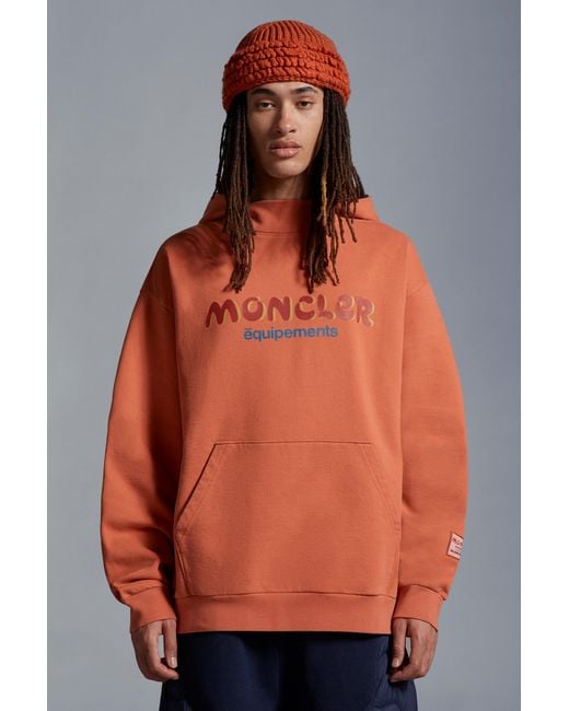 Moncler Orange Logo Hoodie for men